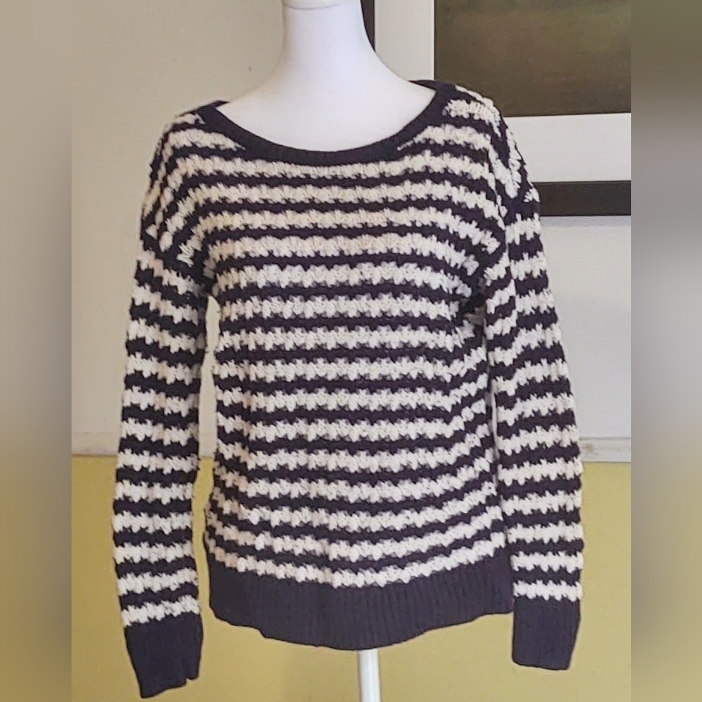 𝅺loft Blue and White Knit Sweater